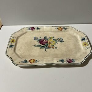Mikori Ware Hand Painted Floral Rectangular Platter